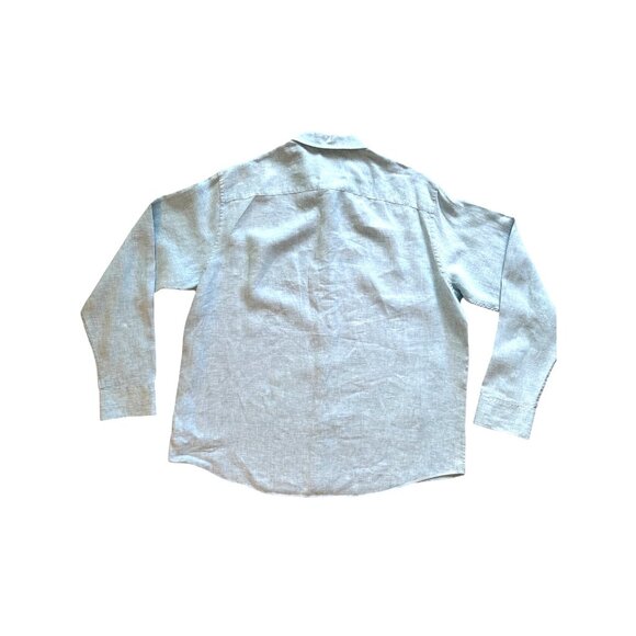 Untuckit Men's Shirt Size XXL 2XL 100% Linen NWOT Turquoise Blue Wrinkle Resista - Picture 8 of 10
